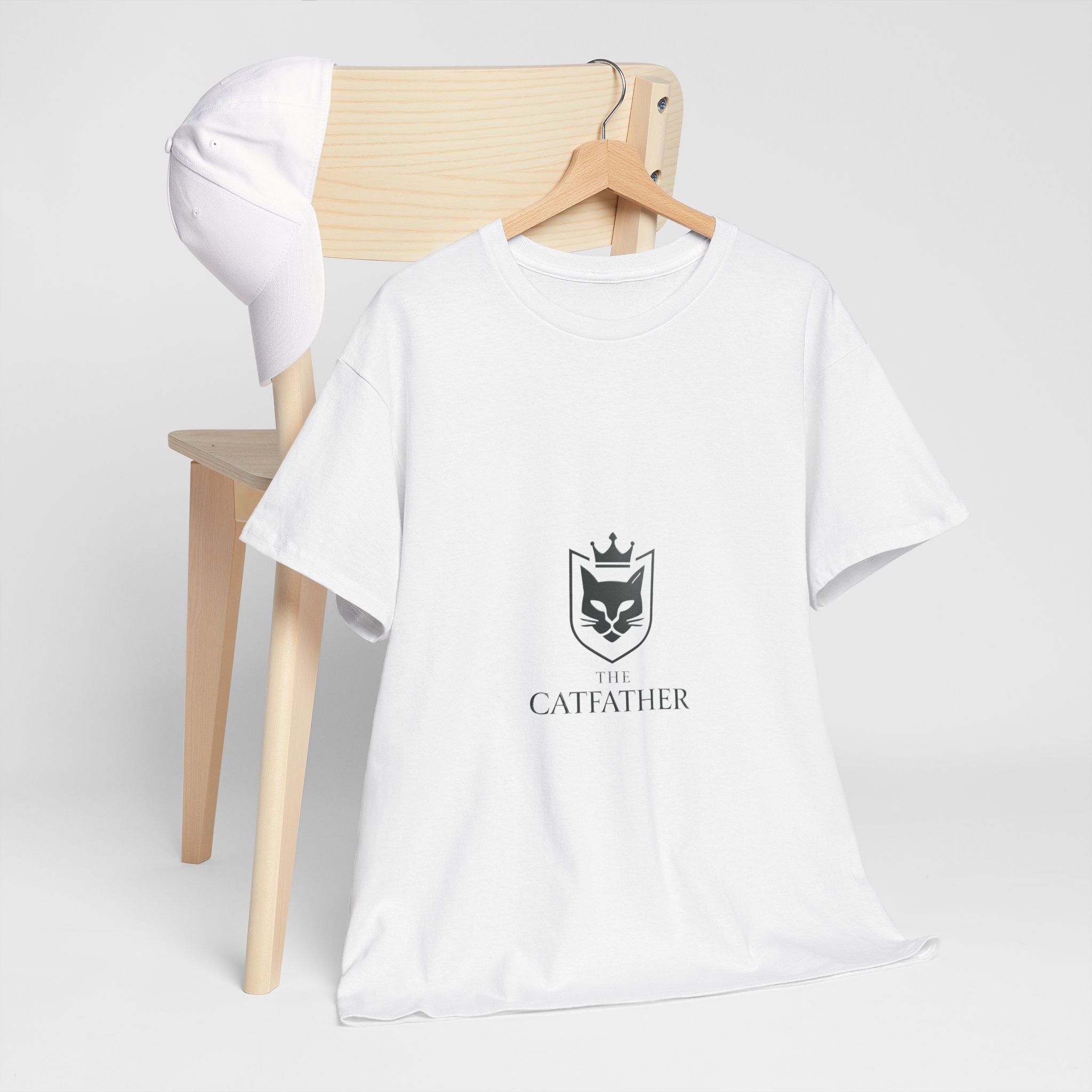 The CatFather — Minimal Crest Edition | Luxury Unisex T-Shirt, Cinematic Streetwear, Classic Mafia Cat Design