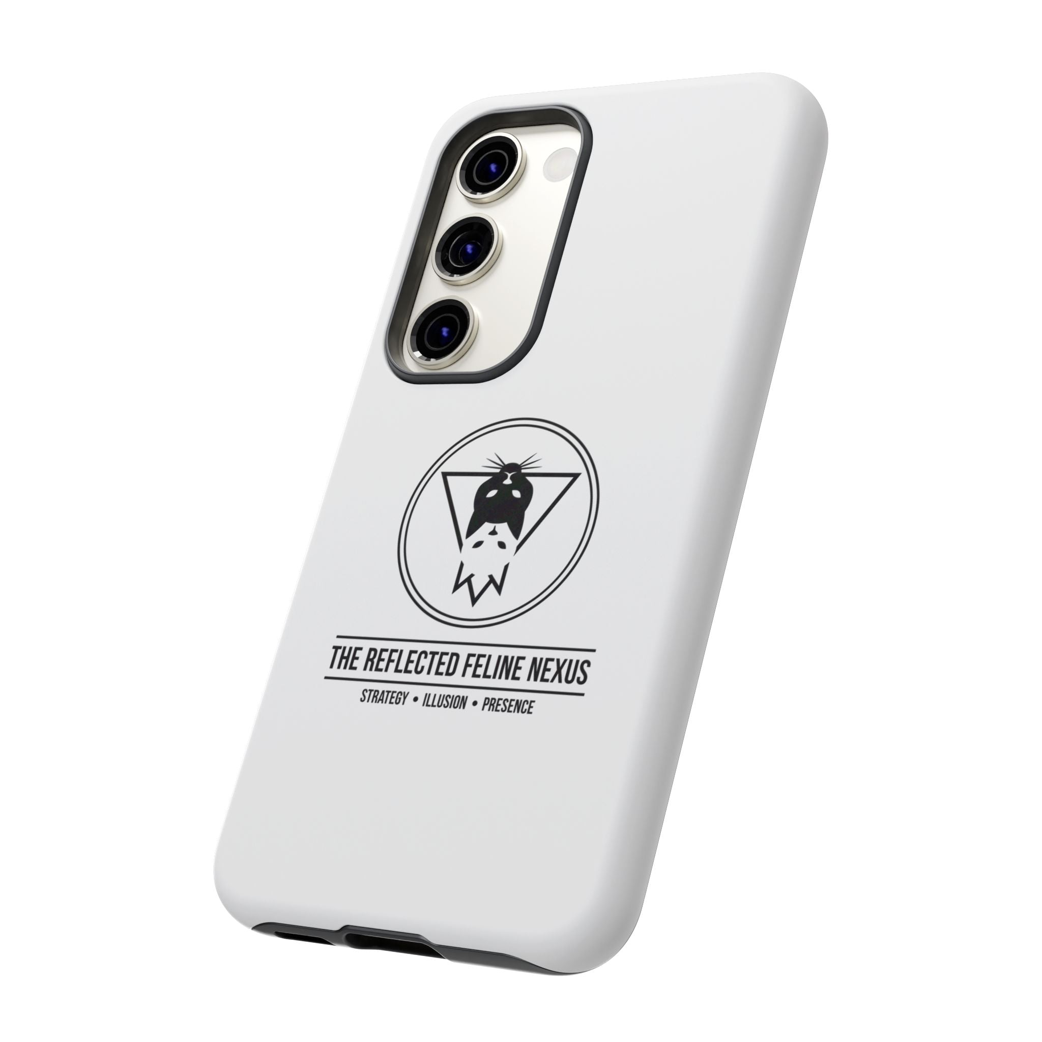 The Reflected Feline Nexus – Luxury Phone Case | The CatFather Collection