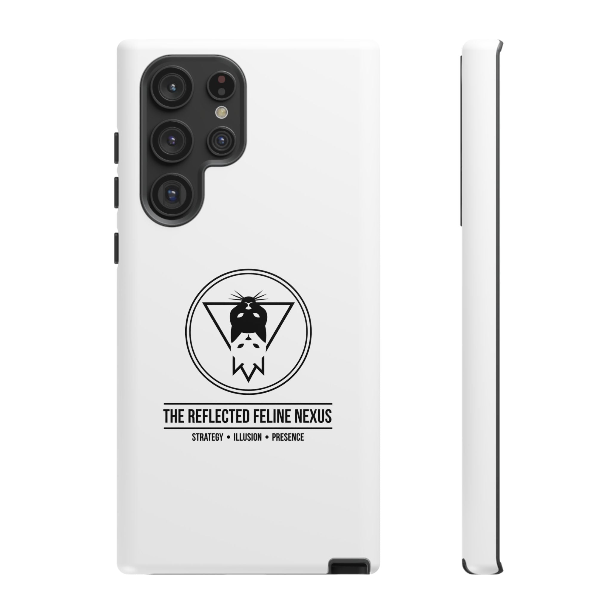 The Reflected Feline Nexus – Luxury Phone Case | The CatFather Collection