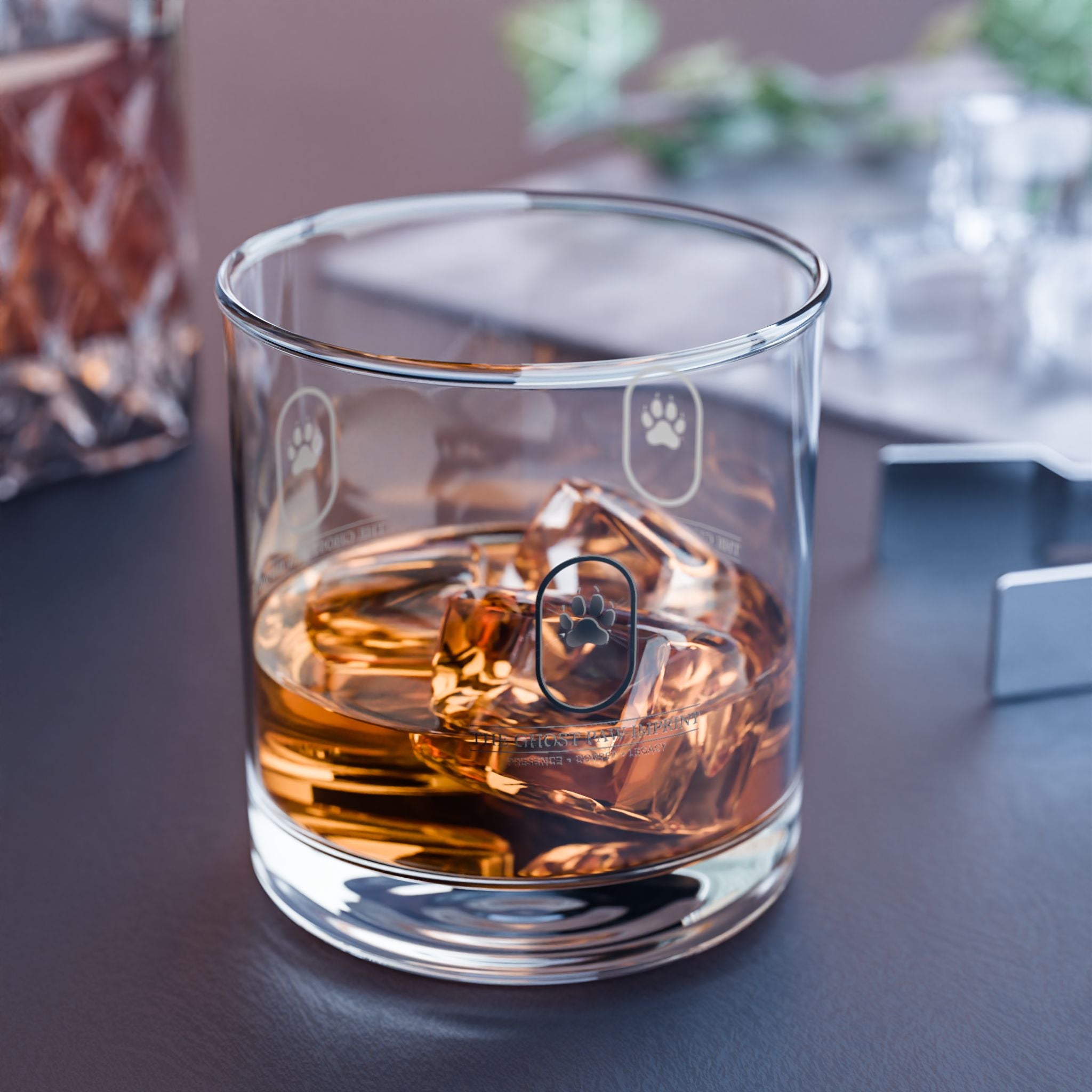 The Ghost Paw Imprint – Personalized Rocks Glass | The CatFather Legacy Edition