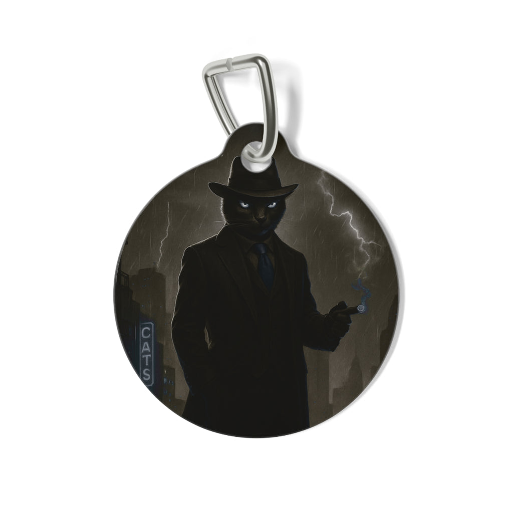The CatFather™ “Noir Don Tag: Storm Edition” | Dual-Side Personalized Cinematic Tag
