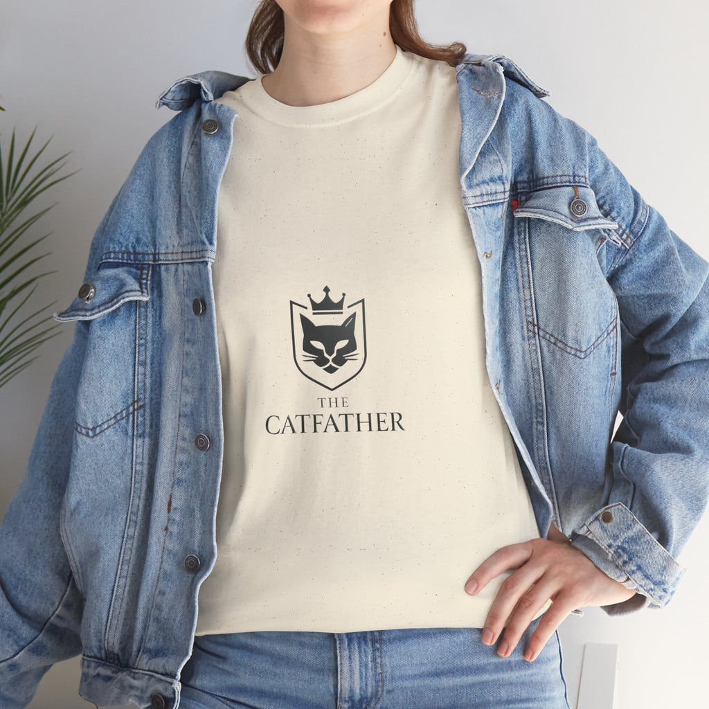 The CatFather — Minimal Crest Edition | Luxury Unisex T-Shirt, Cinematic Streetwear, Classic Mafia Cat Design