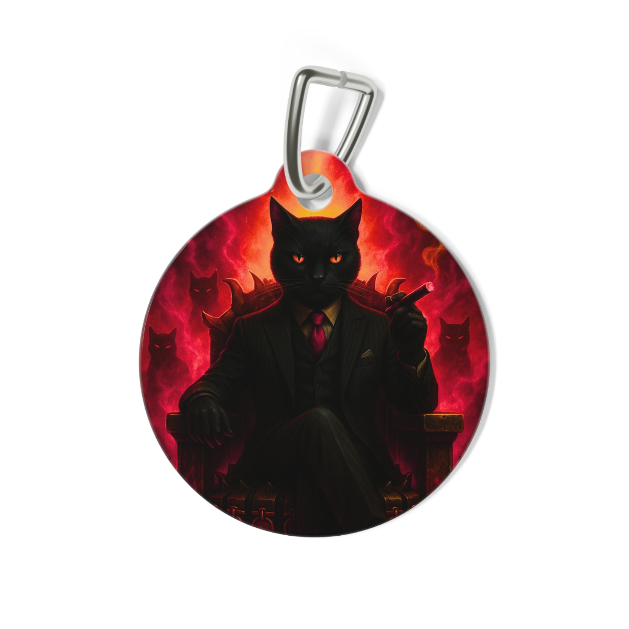 The CatFather™ “Inferno Don Tag: Gothic Chic Edition” | Dual-Side Personalized Cinematic Tag