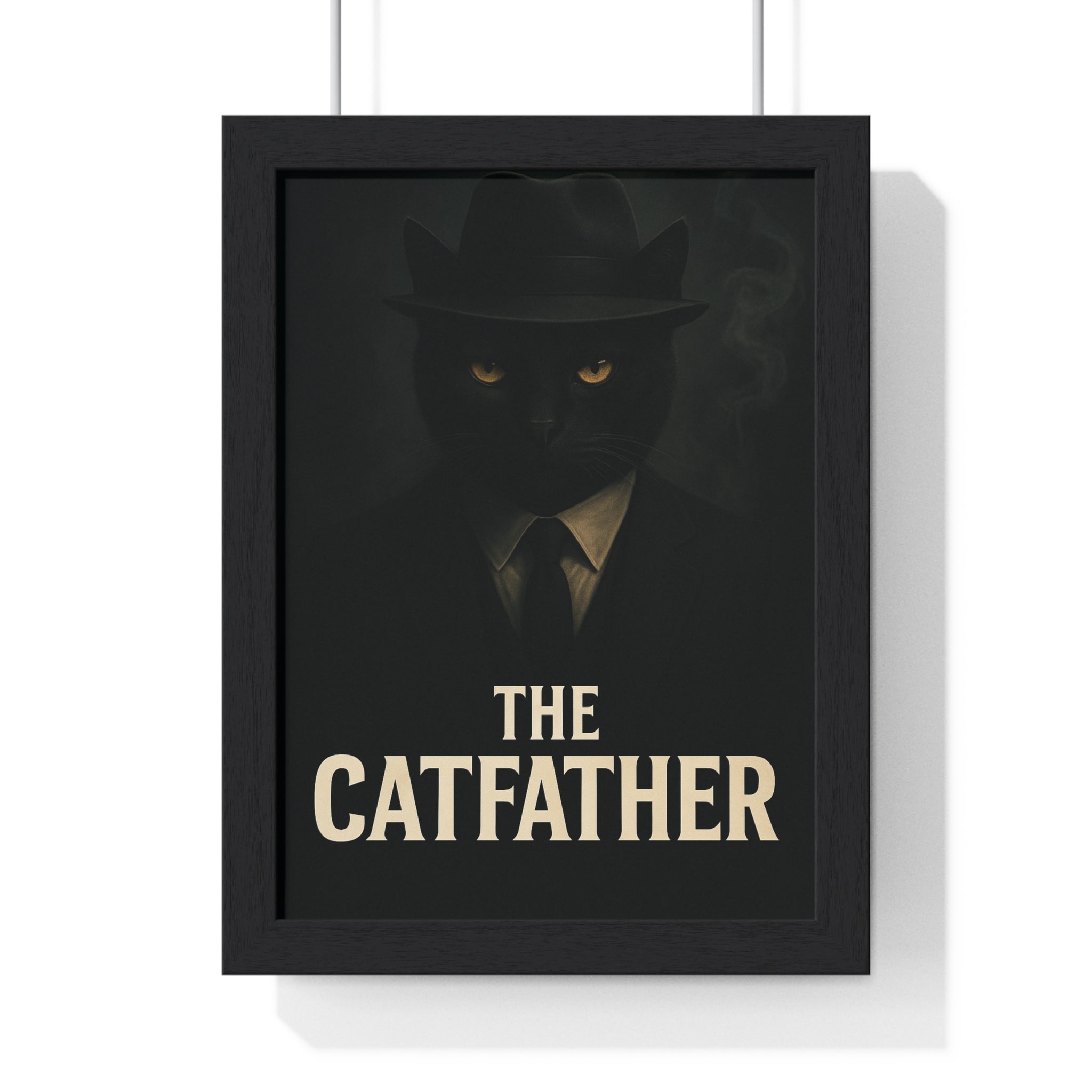 The Catfather Vertical Framed Poster | Cat Lover Wall Art, Bold Home Decor, Gift for Cat Owners, Funny Gift, Unique Wall Art