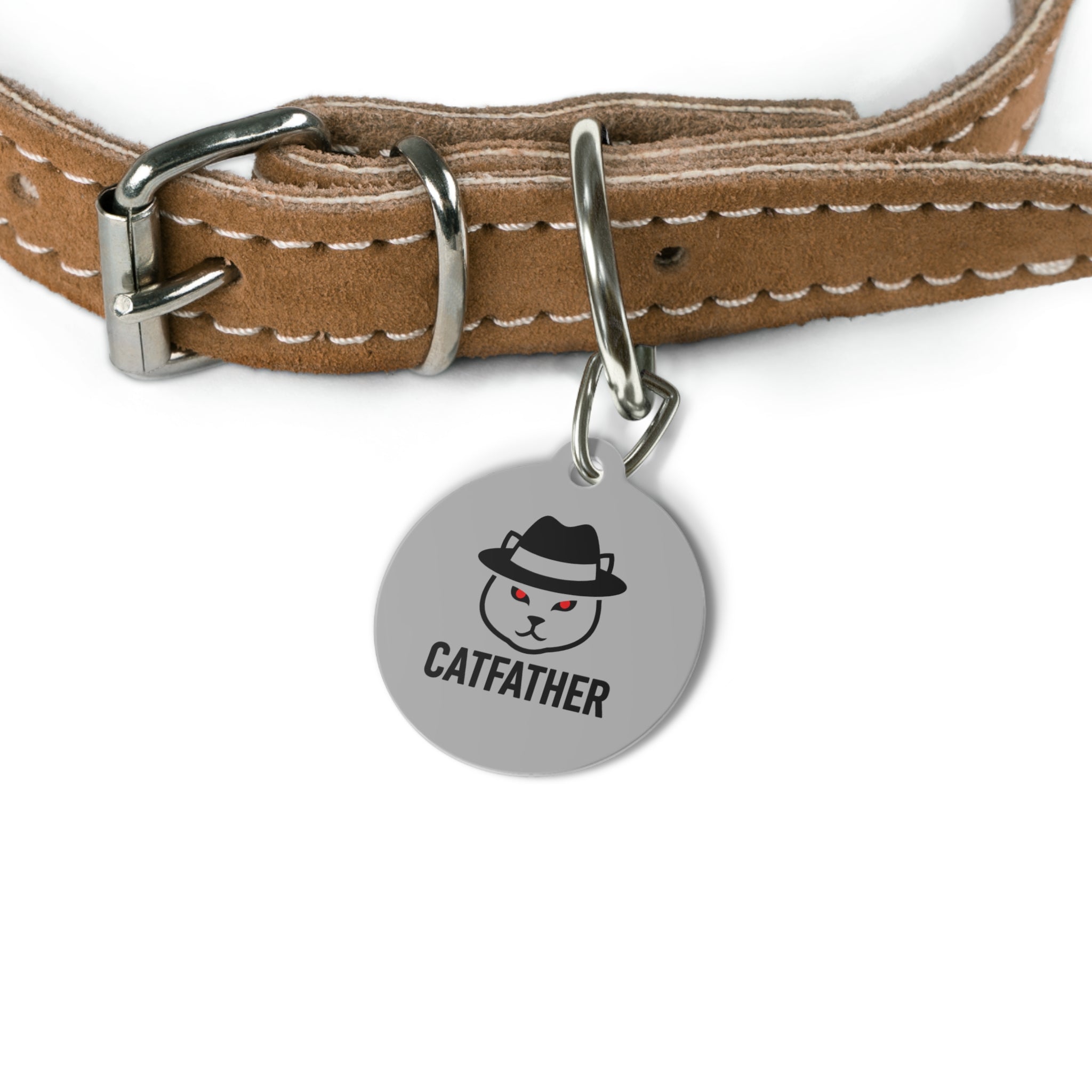 The CatFather™ Premium Pet Tag — Mafia-Inspired Stainless Charm