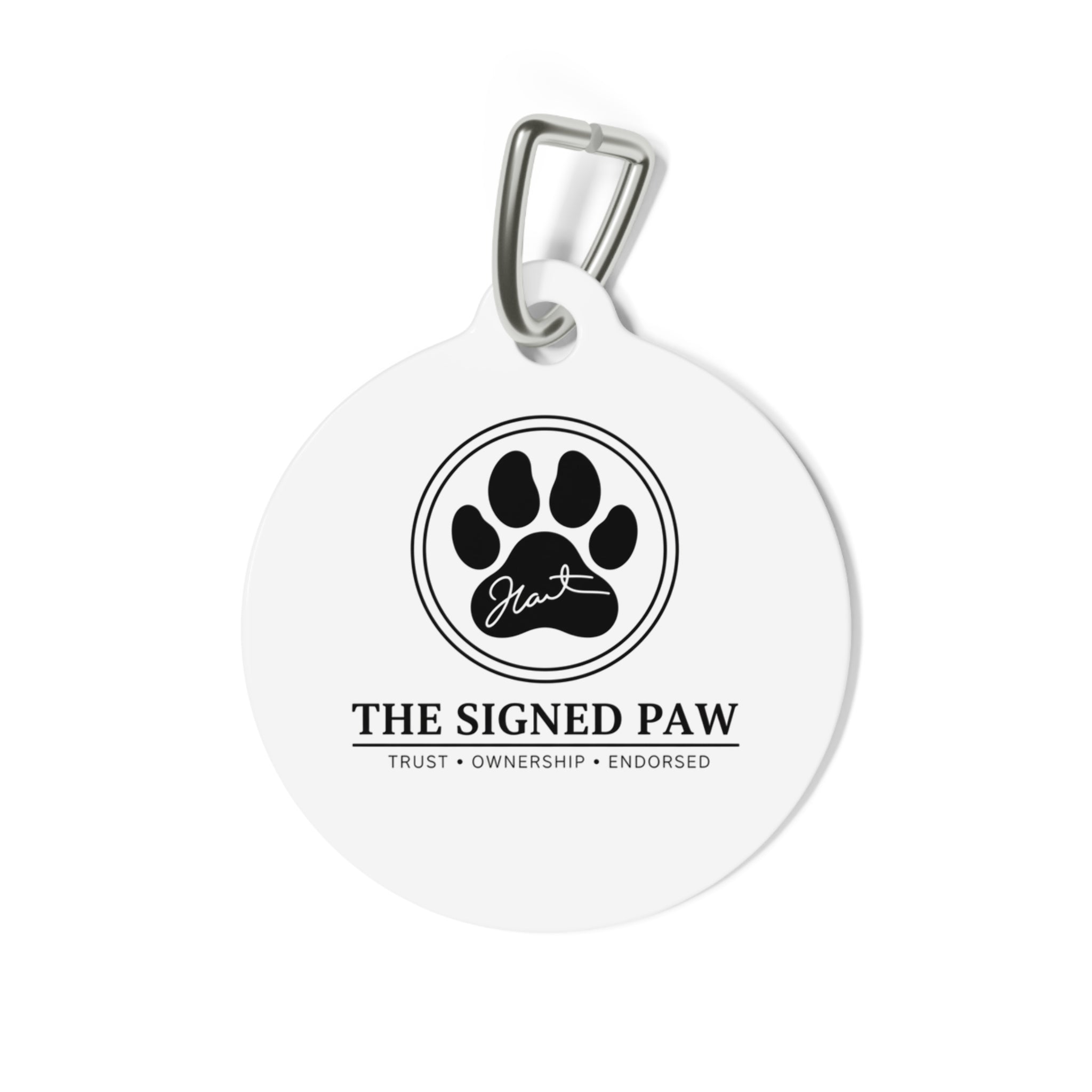 The CatFather™ “Signed Paw” Pet Tag — Trust, Companionship & Obedience Edition