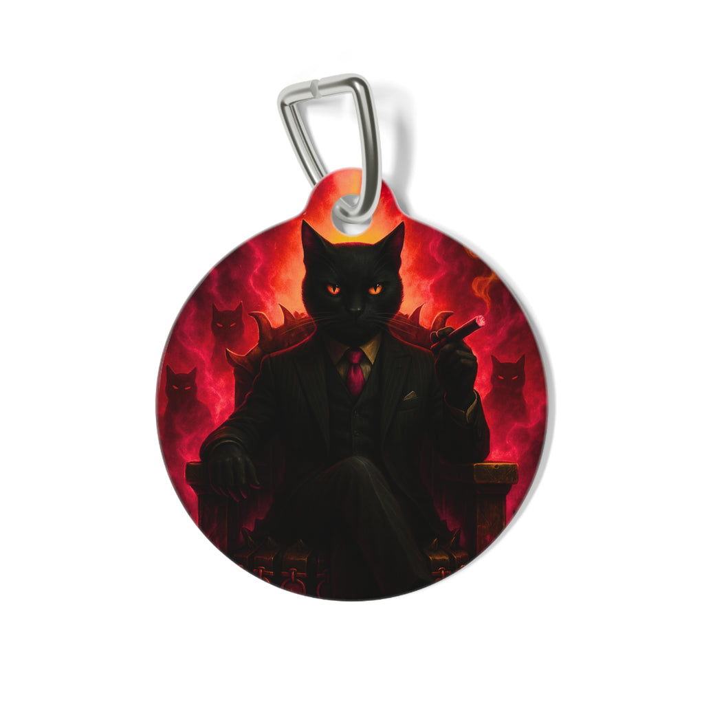 The CatFather™ “Inferno Don Tag: Gothic Chic Edition” | Dual-Side Personalized Cinematic Tag