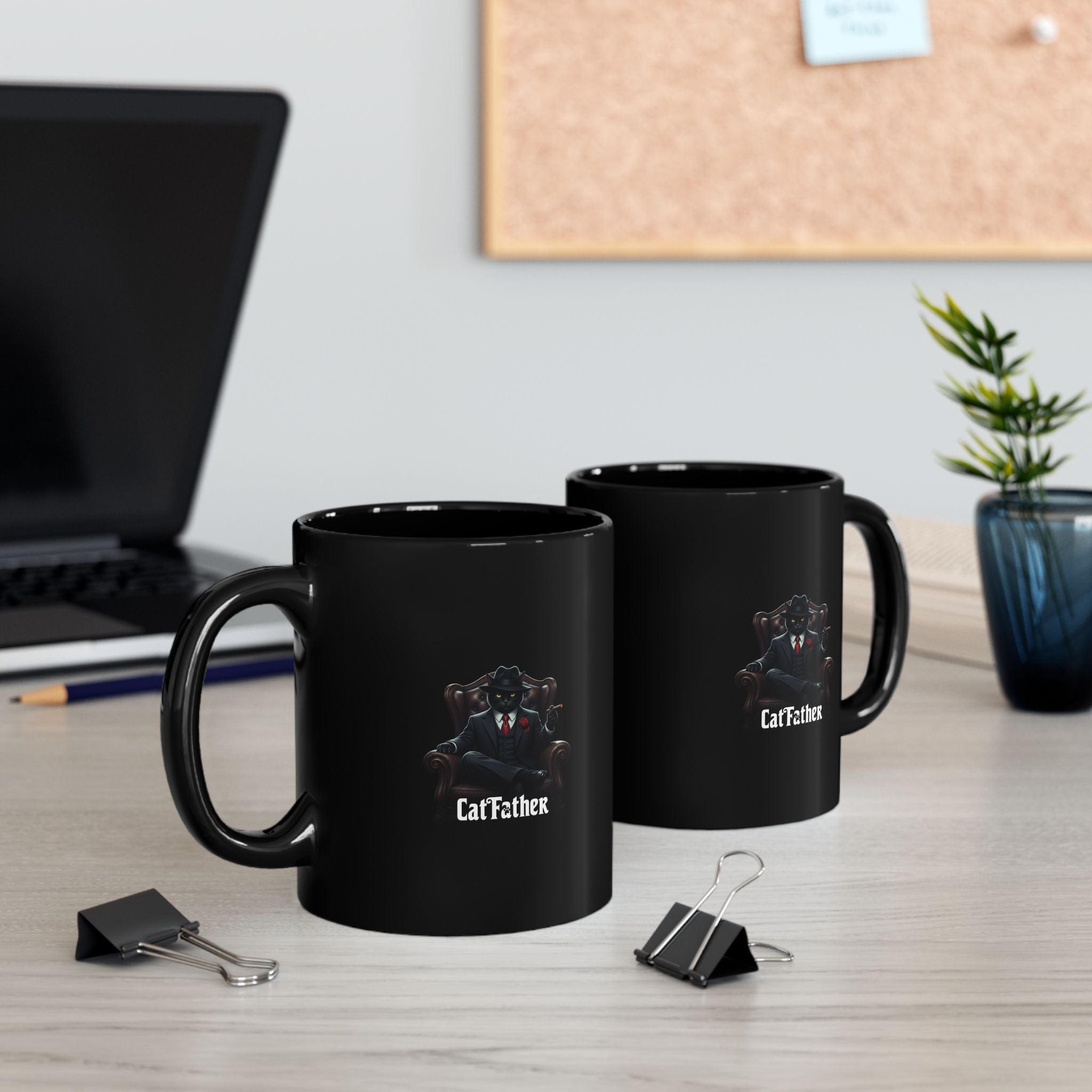The CatFather Throne Mug – Mafia Morning Edition | Black Luxury Ceramic