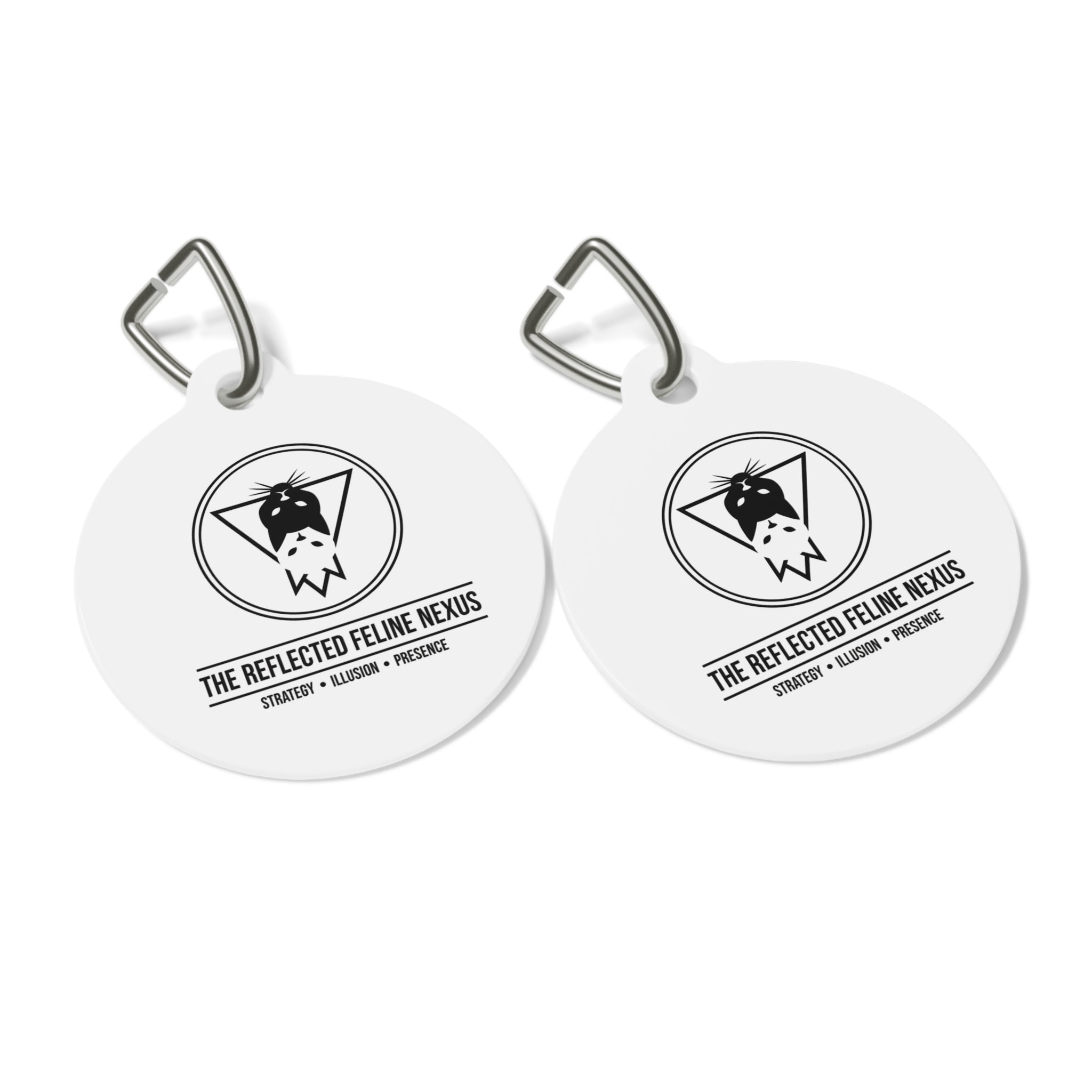 The CatFather™ “The Reflected Feline Nexus” Pet Tag — Strategy. Wisdom. Balance.