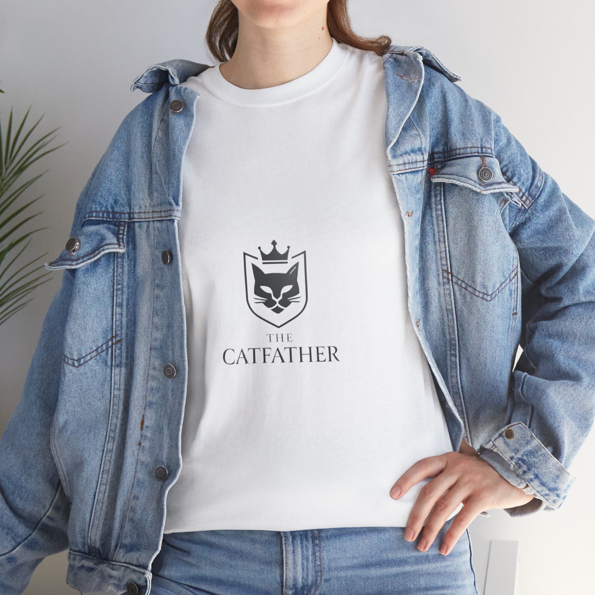 The CatFather — Minimal Crest Edition | Luxury Unisex T-Shirt, Cinematic Streetwear, Classic Mafia Cat Design