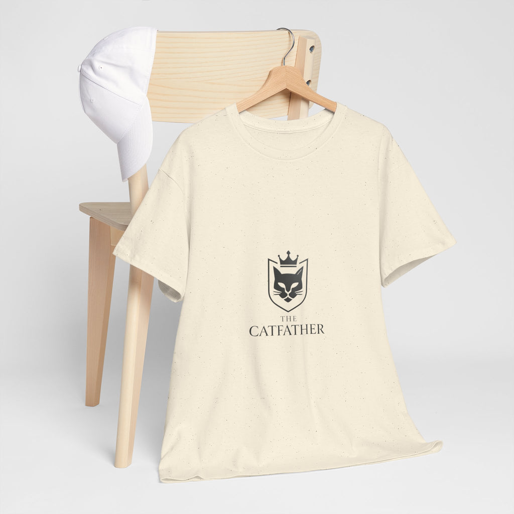 The CatFather — Minimal Crest Edition | Luxury Unisex T-Shirt, Cinematic Streetwear, Classic Mafia Cat Design