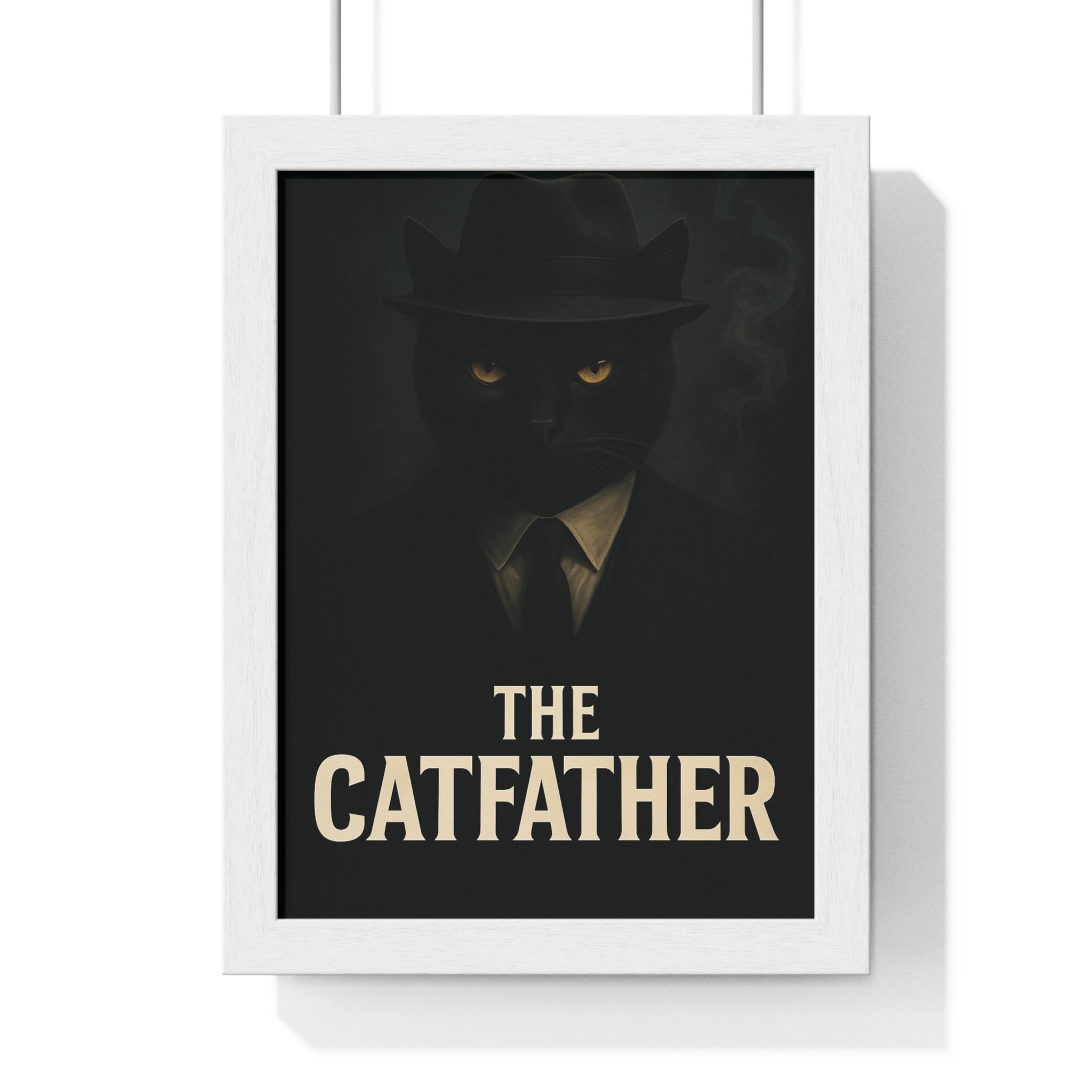 The Catfather Vertical Framed Poster | Cat Lover Wall Art, Bold Home Decor, Gift for Cat Owners, Funny Gift, Unique Wall Art