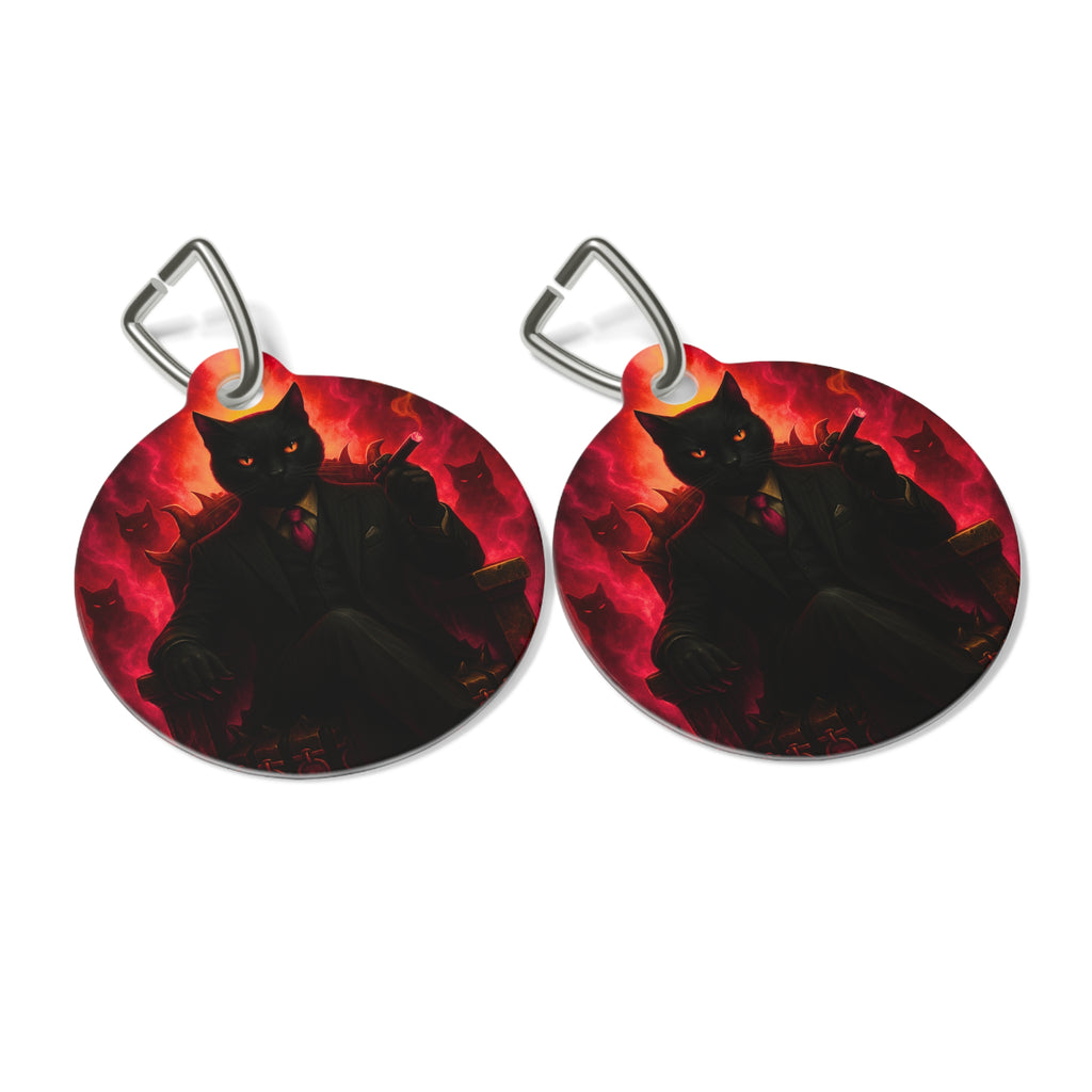 The CatFather™ “Inferno Don Tag: Gothic Chic Edition” | Dual-Side Personalized Cinematic Tag