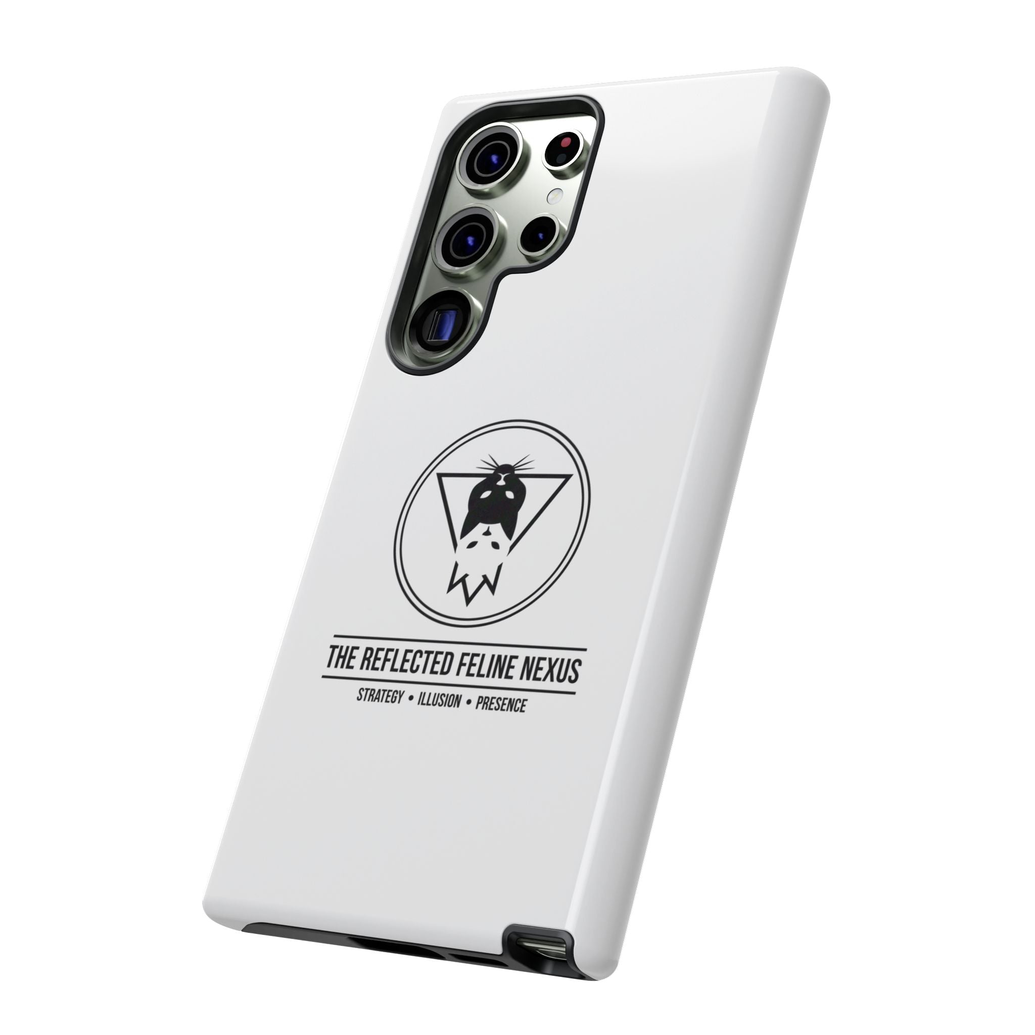 The Reflected Feline Nexus – Luxury Phone Case | The CatFather Collection