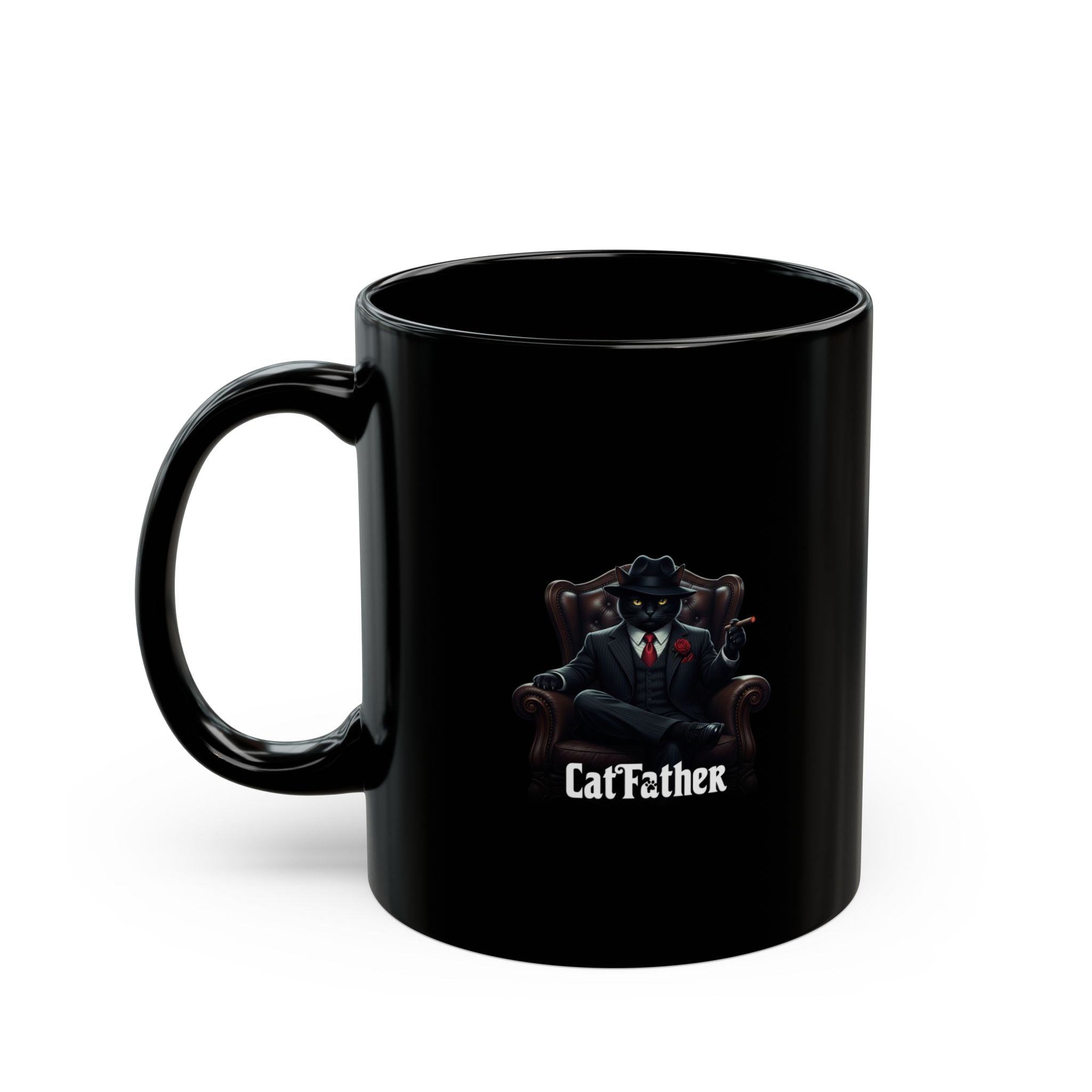 The CatFather Throne Mug – Mafia Morning Edition | Black Luxury Ceramic