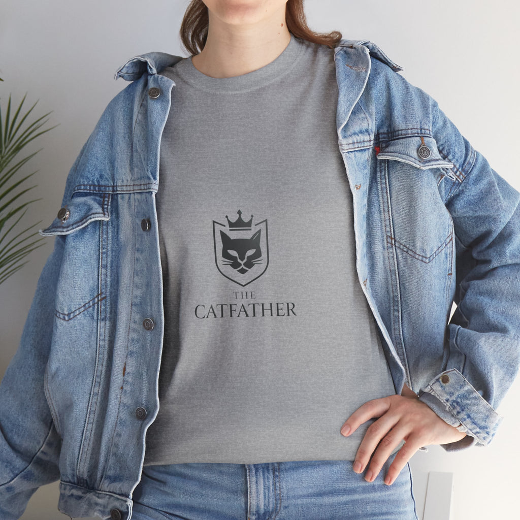 The CatFather — Minimal Crest Edition | Luxury Unisex T-Shirt, Cinematic Streetwear, Classic Mafia Cat Design