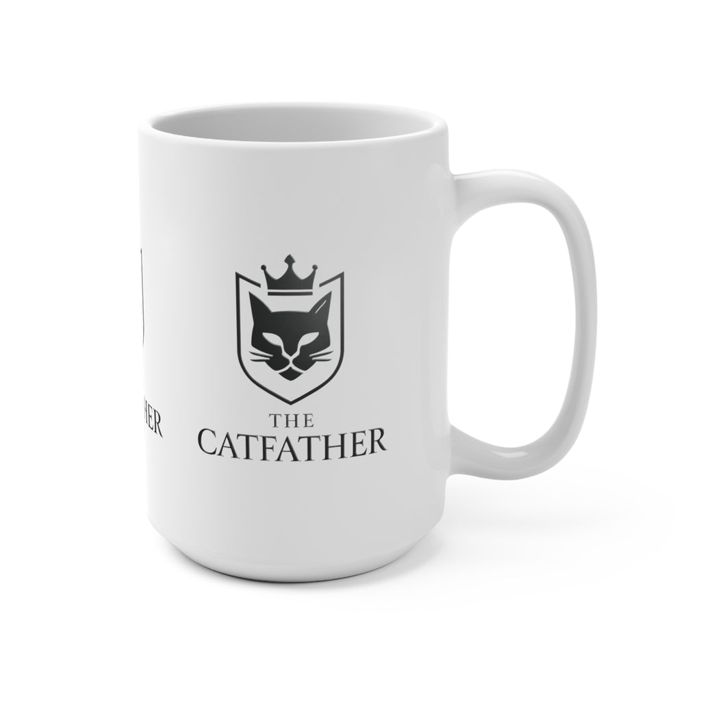 The CatFather — Luxury Ceramic Mug | 15oz Mafia Cat Coffee Cup, Cinematic Minimal Design