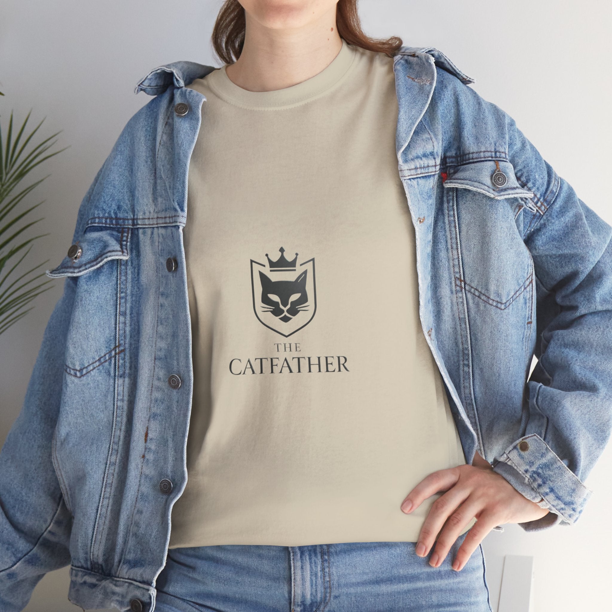 The CatFather — Minimal Crest Edition | Luxury Unisex T-Shirt, Cinematic Streetwear, Classic Mafia Cat Design