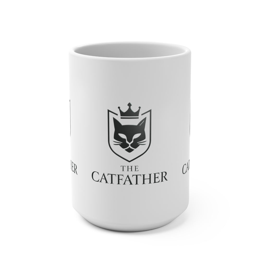 The CatFather — Luxury Ceramic Mug | 15oz Mafia Cat Coffee Cup, Cinematic Minimal Design