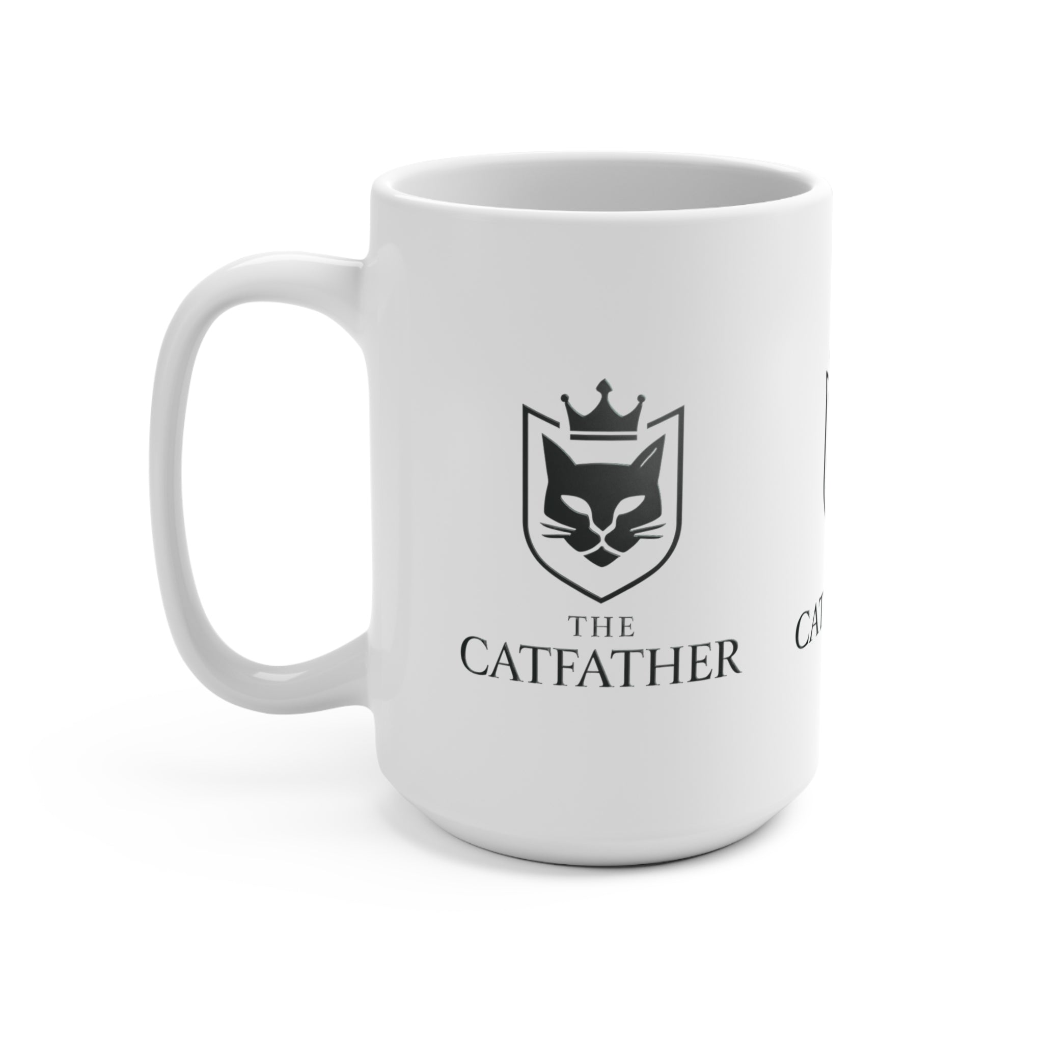 The CatFather — Luxury Ceramic Mug | 15oz Mafia Cat Coffee Cup, Cinematic Minimal Design