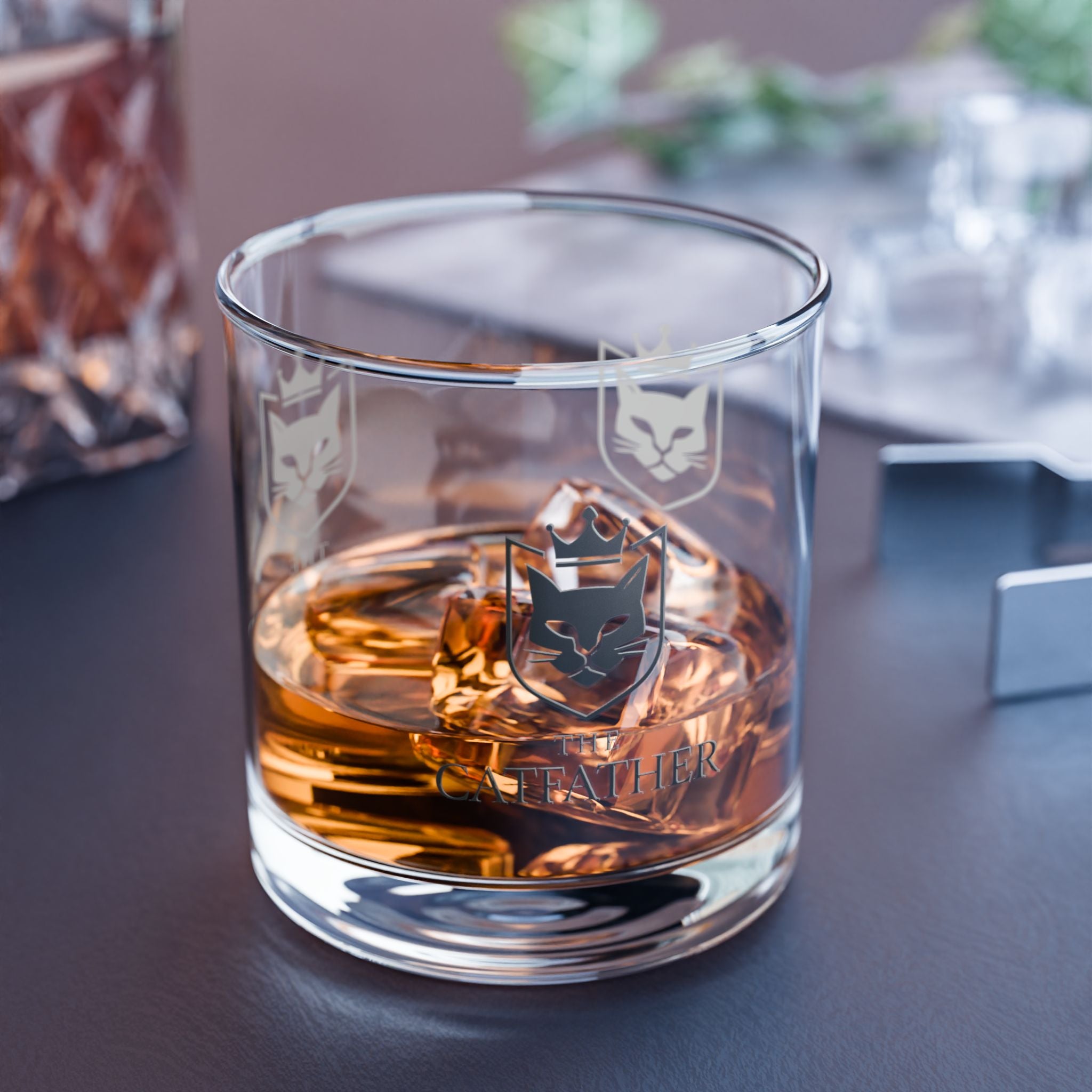 The CatFather Crystal Glass | Mafia Bar Edition | Premium Engraved Luxury Drinkware