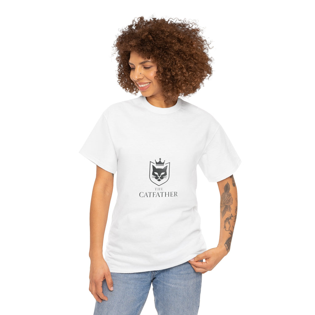 The CatFather — Minimal Crest Edition | Luxury Unisex T-Shirt, Cinematic Streetwear, Classic Mafia Cat Design