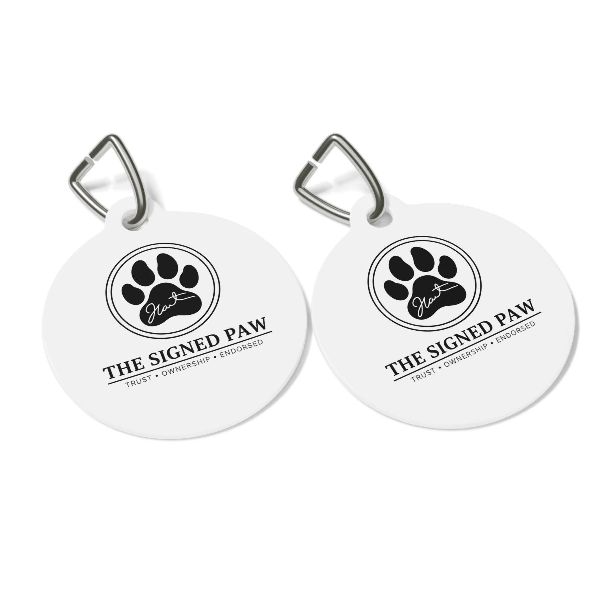 The CatFather™ “Signed Paw” Pet Tag — Trust, Companionship & Obedience Edition