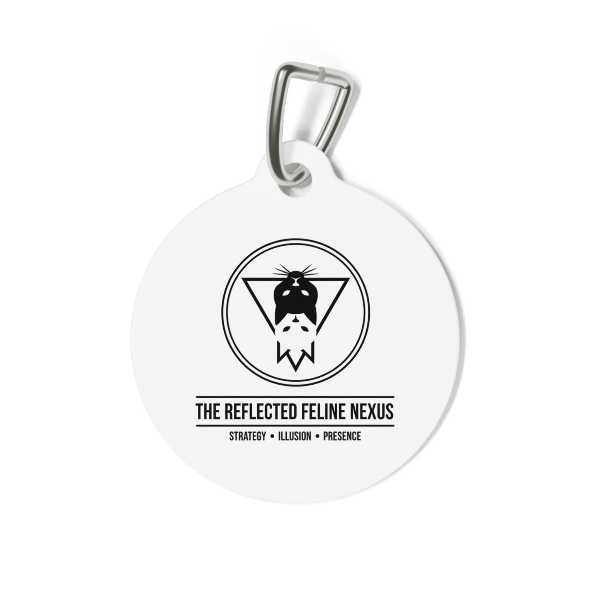 The CatFather™ “The Reflected Feline Nexus” Pet Tag — Strategy. Wisdom. Balance.